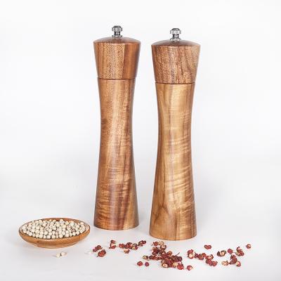 China Kitchen Spice Salt Grinder Hot Sale Wood Salt and Pepper Grinder Bottle for sale