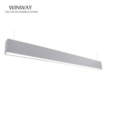 China Led Industrial Modern Design Suspending Light Fixture Office Use Commercial Linear Panel Pendant Light for sale