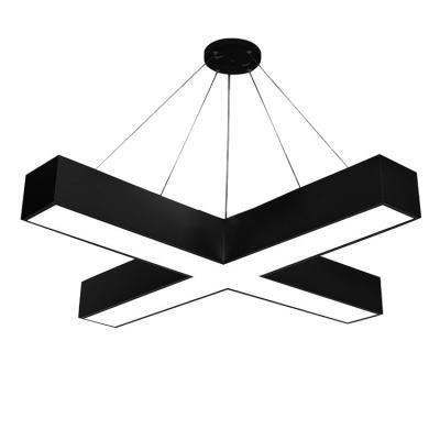 China Modern Linear Art Unique Suspend Hexagon Led Light Manufacture Led Desk Linear Lighting Steel LED Lamp for sale