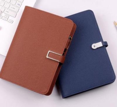 China 3 in 1 Functions 5V/1A 5V/2.1A Outport and 830g Weight PU Leather Notebook with 4000mah Power Bank for sale