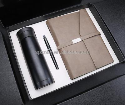 China Souvenir Luxury Corporate Gifts Business Gift Birthday Notebook Card Holder Case Leather Pen Set For Customer for sale