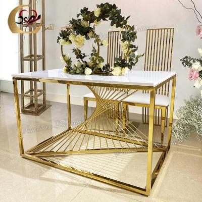 China New design wedding dinig table set dining room white MDF banquet hall tables for sale