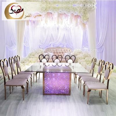 China Led light square shape event banquet tables and chairs for sale for sale