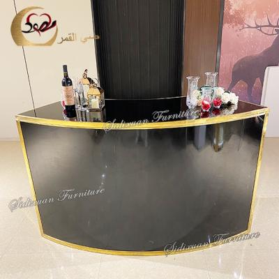 China New design bar furniture stainless steel frame black acrylic bar counter luxury Te koop