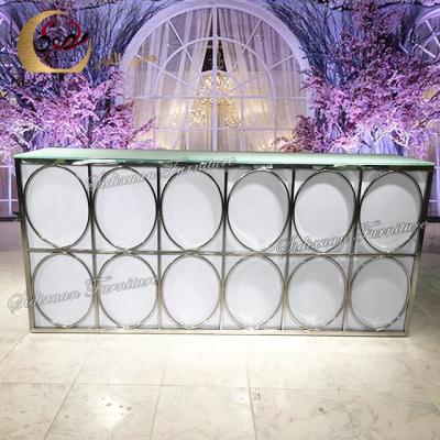 China Luxury rectangle night club illuminated LED light bar counter table design for sale