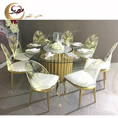 China Wholesale modern led light event acrylic banquet chair Te koop