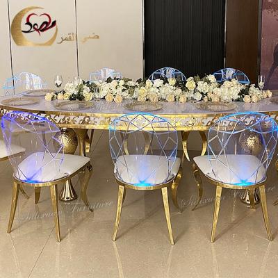 China Event chair dining furniture clear acrylic backrest luminous led party chairs for sale