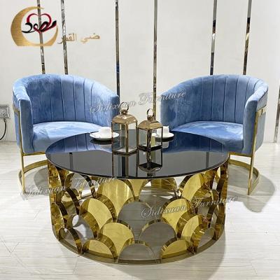 China Hot style hotel modern glass top stainless steel coffee tea table design Te koop