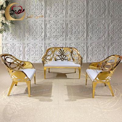 China Latest style luxury elegant wedding event stainless steel sofa set furniture Te koop