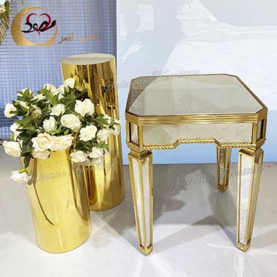 중국 Mirror glass coffee table center dessert table decorations cake stand 판매용