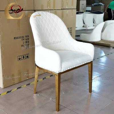 China Banquet furniture metal frame white velvet cover hotel wedding chair reception for sale