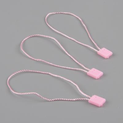 China Factory wholesale soft and affordable pink square grain clothing tag string plastic sealed hanging tag string for sale