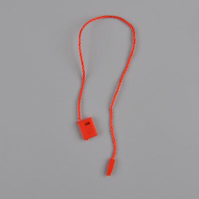 China 2021 Newcomer Soft And Affordable 7 Inch Red Square Hanging Shelves Tag String Fashion Tag Rope Buckle Plastic Tag Rope For Clothing for sale