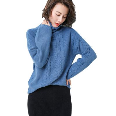 China Anti-Wrinkle Casual Warm Winter Long Sleeve Woolen Pullover For Women Turtle Neck Knitted Sweater Feminine Women's Cashmere Sweater for sale