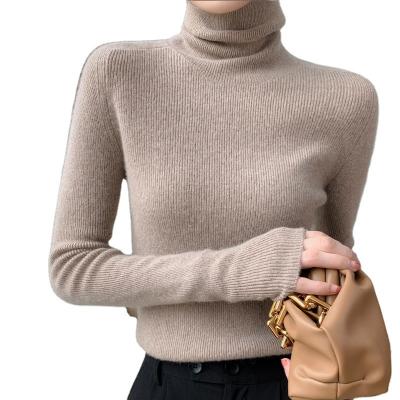 China 2021 Falls Anti-Wrinkle Pillow Collar Shirt Top Push Up Women / Winter Layered Style Soft Waxy Warm Western Warm Knitted Sweater for sale