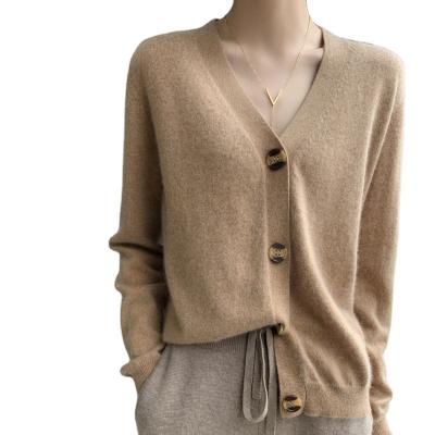 China Anti-wrinkle cashmere cardigan women's V-neck sweater jacket trend fall/winter outer casual loose Korean knitted reference 2021 new for sale