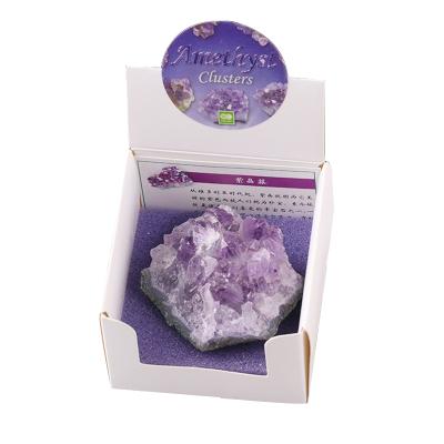 China Hot Selling Natural China Amazon Crystal Specimen Amethyst Cluster With Paper Box As Souvenir Gift for sale