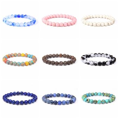 China Fashion Beaded Healing Natural Crystal GEMSTONE Balance Beads Bracelet For Men And Women for sale