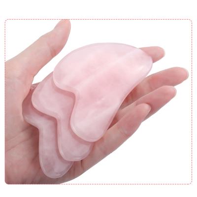 China Amazon Skin Care Tools Custom 100% Sustainable Hot Selling Natural Rose Quartz Guasha Scrap Piece Wholesale for sale