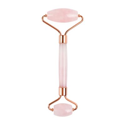 China Waist Massager for Face Lift Up Natural Jade Stone Roller Rose Quartz Crystal Stone Facial Skin Care Tool for sale