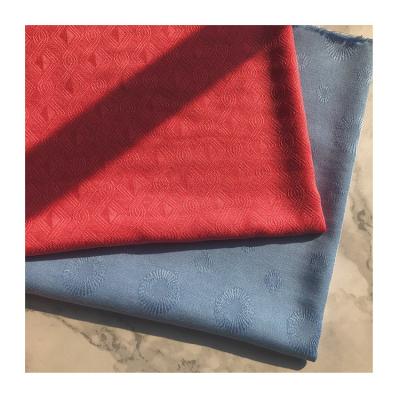 China Viable Most Popular Soft Touch Blue Jacquard 30*30 Custom Weaving Rayon Fabric For Garment for sale