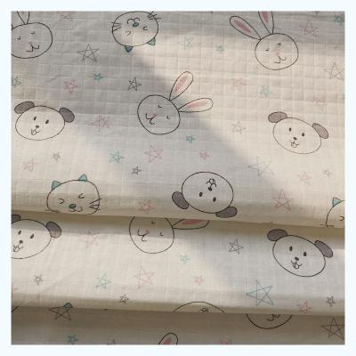 China Wholesale 100% Anti-static Double Layer Cotton Fabric Baby Organic Super Soft Printed Muslin for sale