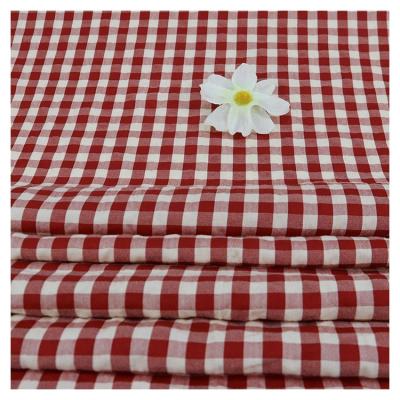 China China Supplier Anti-static Woven Fabric Fashion Polyester Plain Dyed Plaid Fabricn For Dresses for sale