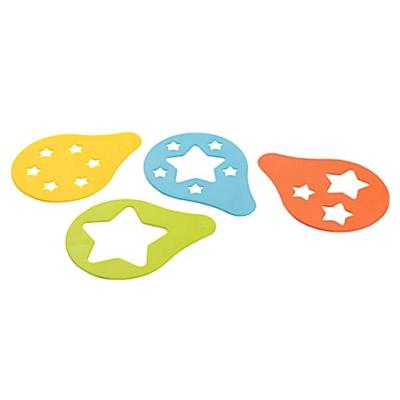 China CS-2318 Sustainable 4pc Set Star Shaped Plastic Templates For Decorating Cafe for sale