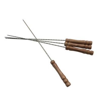 China SK-6541 Easily Cleaned GRILL Skewers with Wooden Handle for Roast BBQ Cooking Tool for sale