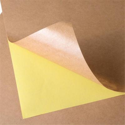 China 80 Gsm Waterproof Brown Kraft Paper Adhesive Backed Sticker for sale