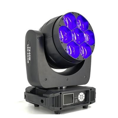 China Factory Direct Sale Dmx Wash Stage Light Zoom Led Chef Wash Fixture Moving Light 7*40W for sale