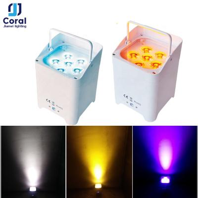 China Theme Park 6*18W RF Remote&WIFI Control DJ Lighting RGBWA 6in1 UV DMX Led Par Battery Wireless Wedding Uplight for sale