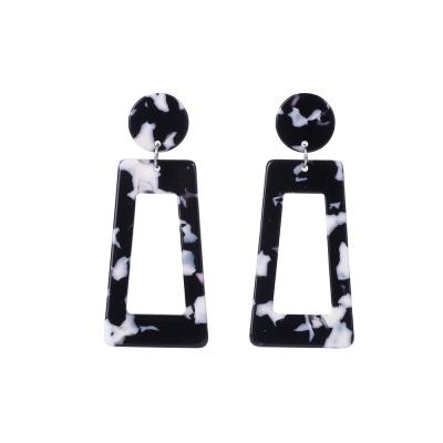 China Fashionable Rectangle Acrylic Earrings Acetic Acid Korean Ear Jewelry for sale