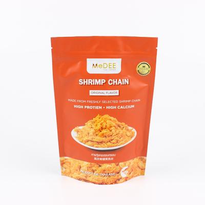 China Recyclable Custom Plastic Dry Food Snack Shrimp Chiam Ziplock Stand Up Packaging Bag for sale