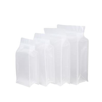 China Recyclable Custom Frosted Seal Snack Bag Transparent Eight Side Ziplock Candy Durable Sealed Packaging Bag for sale