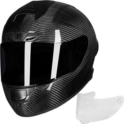 China ILM Full Carbon Fiber Motorcycle Street Bike Helmet 2 Visor Cycling Face Professional Racing Casco For Women Men DOT Approved G346 for sale