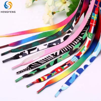 China Flat 100cm Color Printer Camouflage Shoe Laces Custom Army Katakana Flat Color Printer Leopard Lace Green Lace for sale