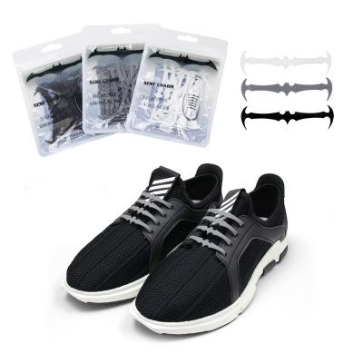 China New hot sale fashionable flat BAT form silicone shoe laces replace no tie boa lazy shoe lace for sale