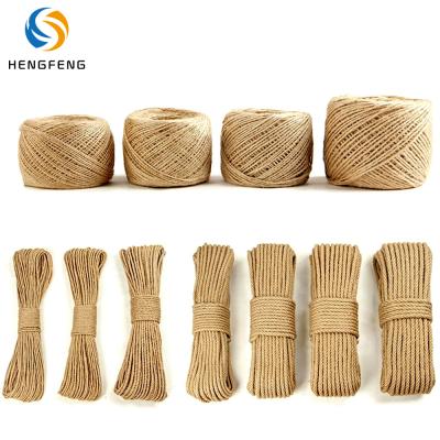 China Retro High Quality Durable Selling Price Various Sizes Braided Natural Jute Hemp Rope for sale