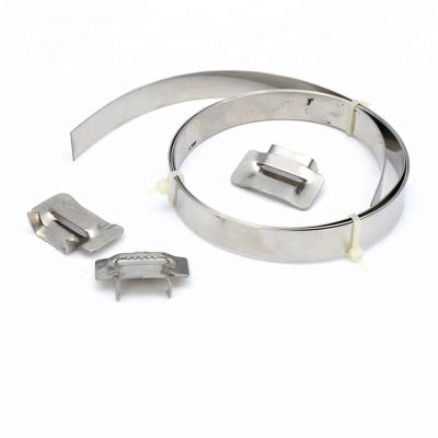 China Machine wrapping 19mm metal stainless steel strap buckle wrapping bandage seal polish 1 1/4 for binding for sale