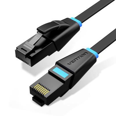 China Flat Flexible Vention IBJ Cat.6 UTP Flat Ethernet Patch Cable 0.5M/1M/1.5M/2M/3M/5M/10M/15M/20M/25M/30M/35M/40M/45M/50M Black for sale