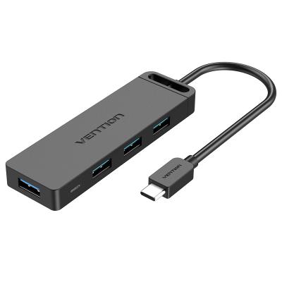 China USB Type-C to 4-Port USB 3.0 Hub with Black Power Supply 0.15M ABS Type USB Type-C to 4-Port USB 3.0 Hub with USB Type-C 0.15M Black Power Supply ABS Type for sale