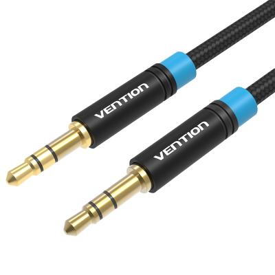 China Car Vention P350AC Braided Cotton Male To Male Audio Cable Black Metal Type for sale