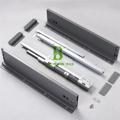 China Drawer height adjustable Â door; ± 2.5mm 118mm Slim Double Wall Pai-BOX Slide Drawer Box System GRAY Soft Closing Drawer Box for sale