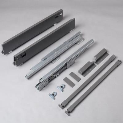 China Drawer height adjustable Â door; ± 2.5mm Double Wall Soft Close Metal Box Drawer Slide System for sale