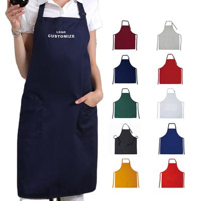 China Apron With Pockets And Adjustable Neck Custom Heavy Duty Apron Baking Printed Canvas Apron With Two Pockets 100% Organic Cotton Apron for sale