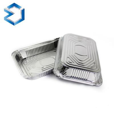 China OEM LOGO Takeaway Barbecue Disposable Aluminum Foil Containers Food Packaging Fast Food Box With Paper Lid for sale