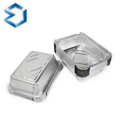 China Food Aluminum Containers Tray Food Take Away Baking Oven Use 700ml Tin And Silver Color Aluminum Container for sale