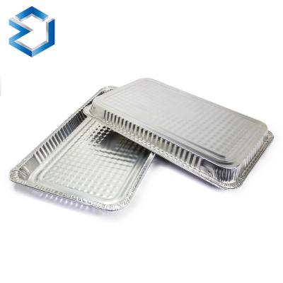 China Cheap and high quality fast food steamer normal table pan like HFA design aluminum foil food container with foil lid or dome lid for sale