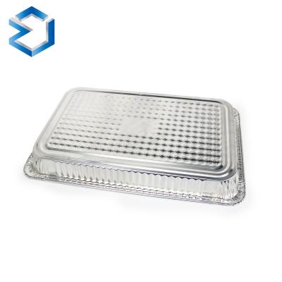 China Food Factory Price Rectangular Aluminum Foil Containers Disposable Aluminum Normal Steamer Table Tray With Lid for sale